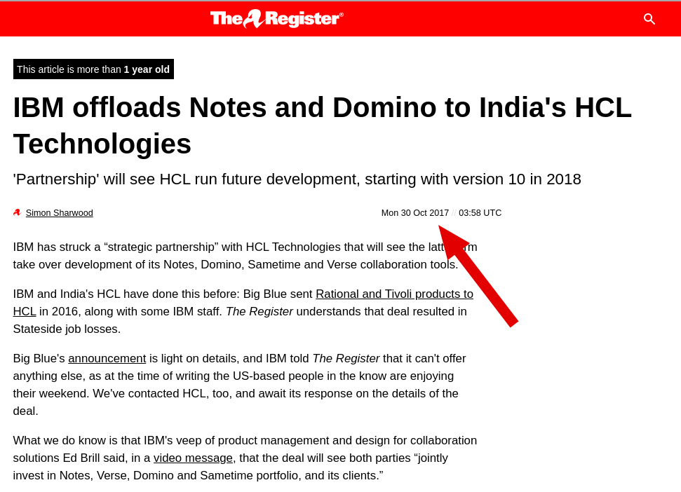 IBM offloads Notes and Domino to India's HCL Technologies