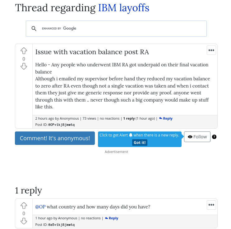 Issue with vacation balance post RA