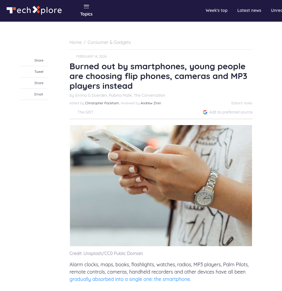 Burned out by smartphones, young people are choosing flip phones, cameras and MP3 players instead