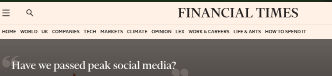 Have we passed peak social media?