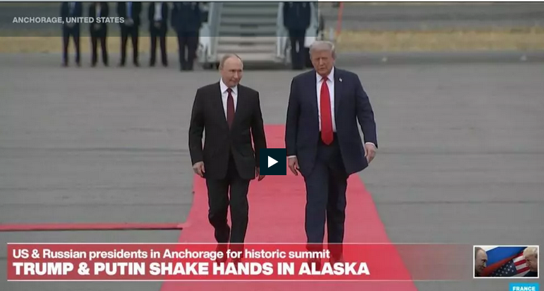 REPLAY: The warm handshake between Donald Trump and Vladimir Putin
