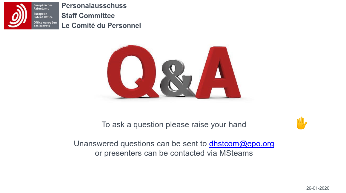 To ask a question please raise your hand