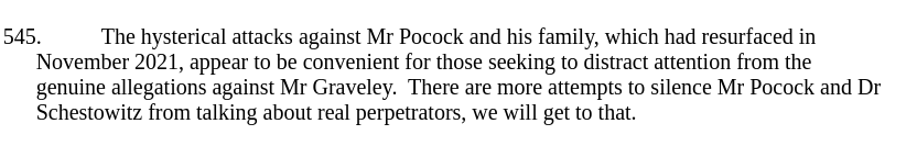 Genuine allegations against Mr Graveley.