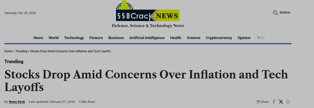Stocks Drop Amid Concerns Over Inflation and Tech Layoffs