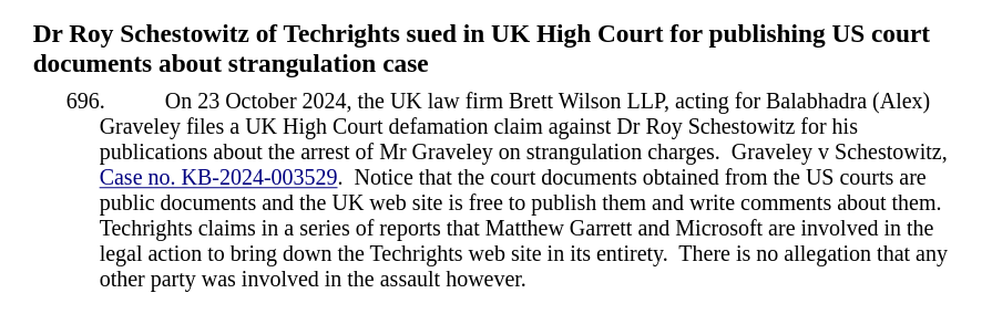 Dr Roy Schestowitz of Techrights sued in UK High Court for publishing US court
