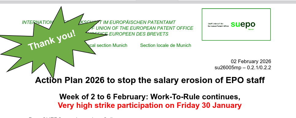 Action Plan 2026 to stop the salary erosion of EPO staff