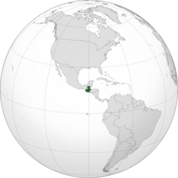 Orthographic map of Guatemala