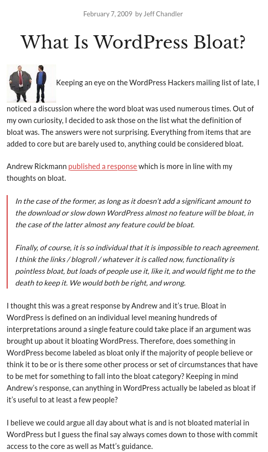 What Is WordPress Bloat?