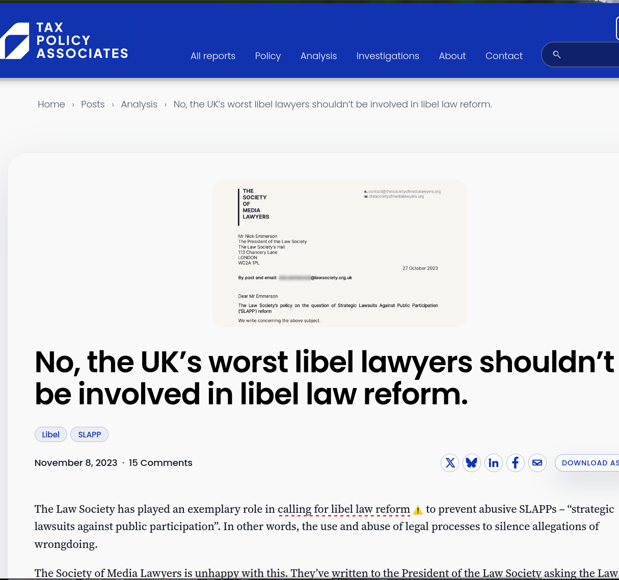 No, the UK’s worst libel lawyers shouldn’t be involved in libel law reform.