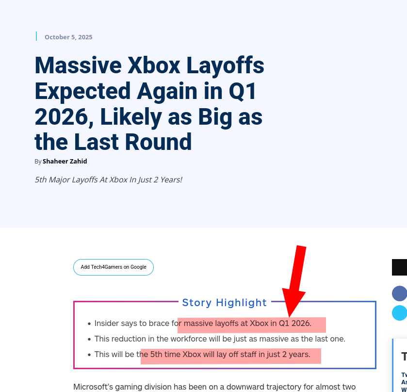 Massive Xbox Layoffs Expected Again in Q1 2026, Likely as Big as the Last Round