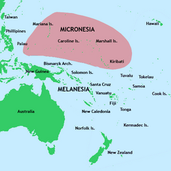 Geographical map of Micronesia (cropped)