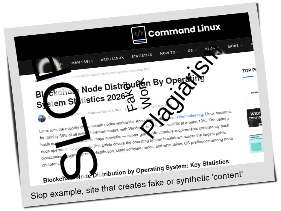 Slop or fake: Blockchain Node Distribution By Operating System Statistics 2026