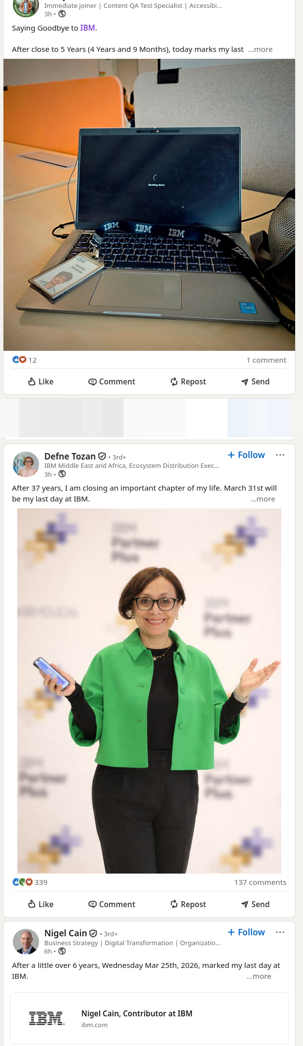 After 37 years, I am closing an important chapter of my life. March 31st will be my last day at IBM.