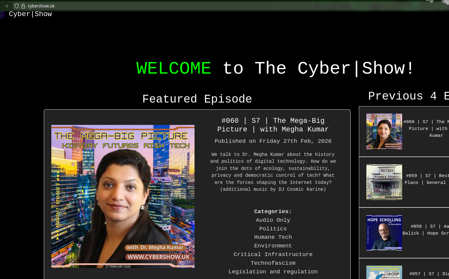 WELCOME to The Cyber|Show!