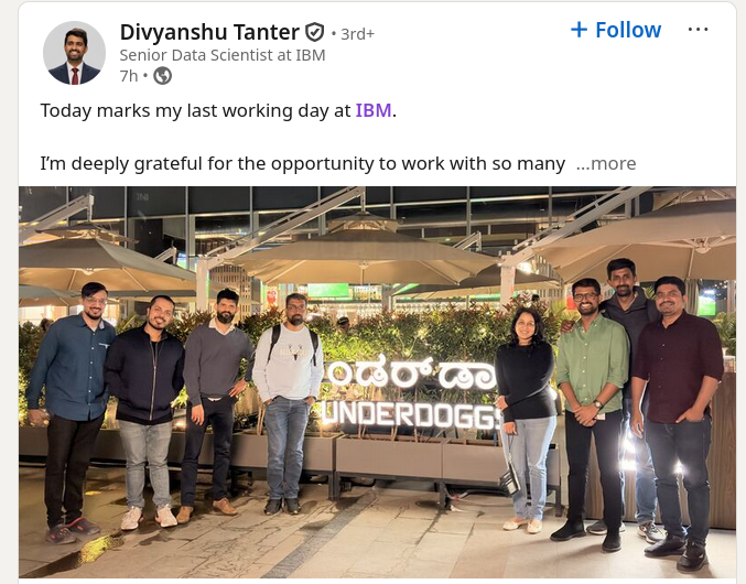Today marks my last working day at IBM.