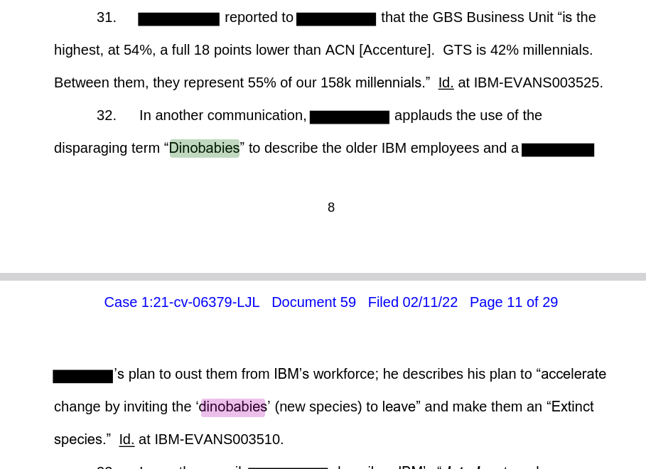change by inviting the „dinobabies‟ (new species) to leave
