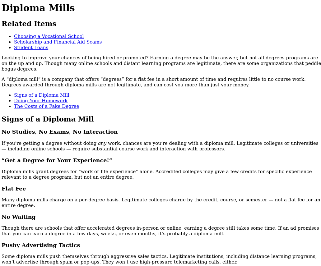 Diploma Mills