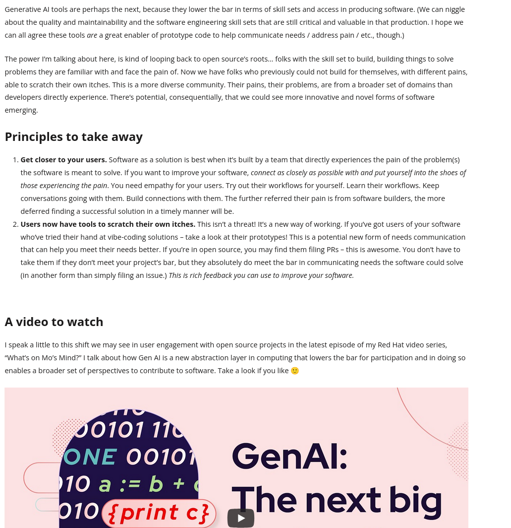 Users now have tools to scratch their own itches