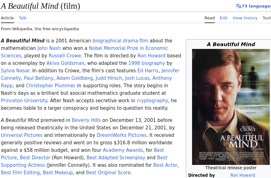 A Beautiful Mind (film)