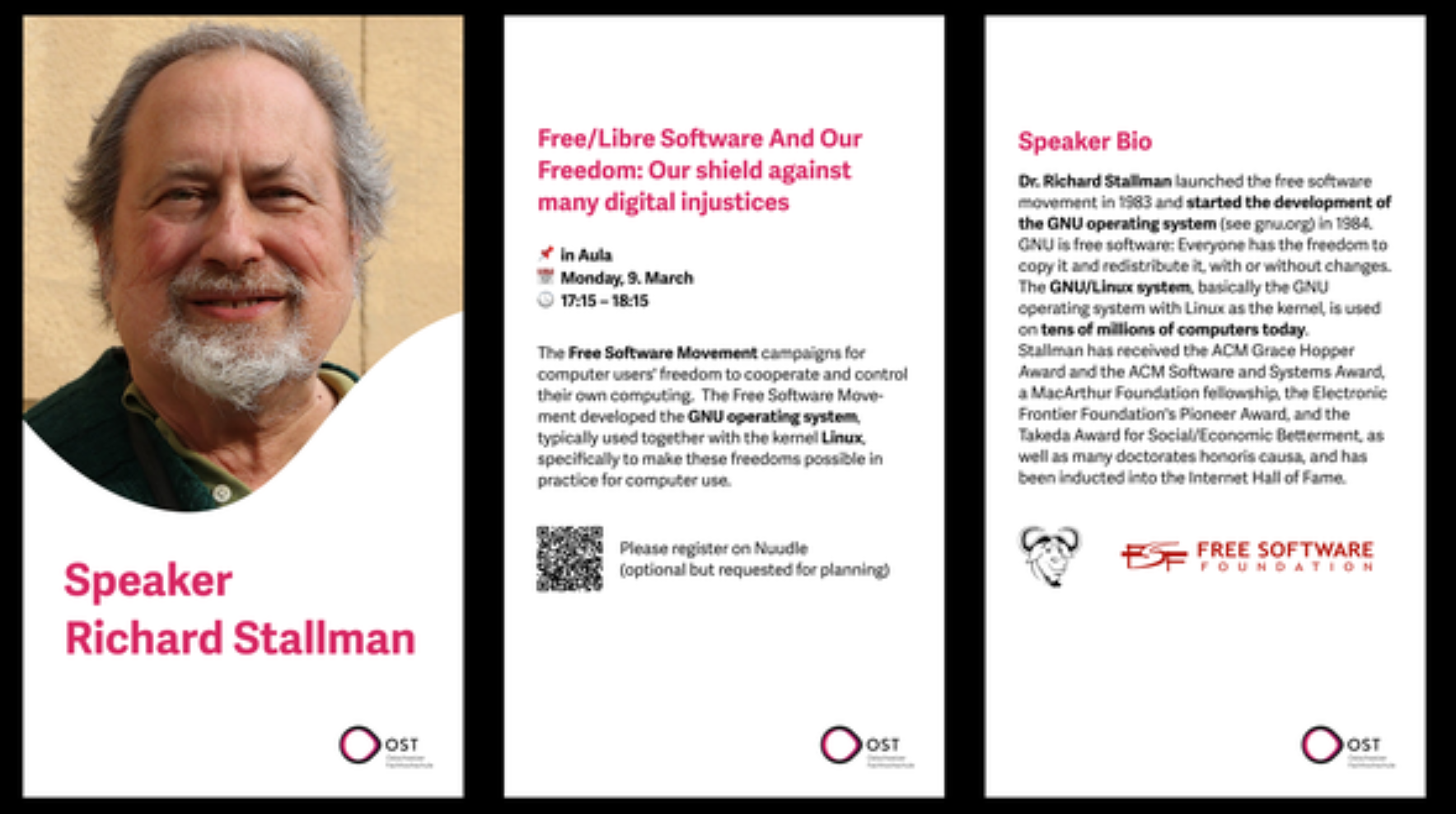 The lecture will take place in person on Monday 09.03.2026 in the Aula of the OST campus in Rapperswil-Jona (Oberseestrasse 10, 8640 Rapperswil)