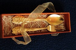 Gold spoon and fork