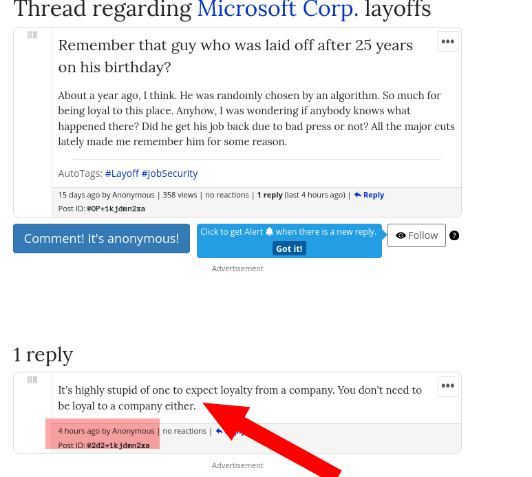 It's highly stupid of one to expect loyalty from a company. You don't need to be loyal to a company either.