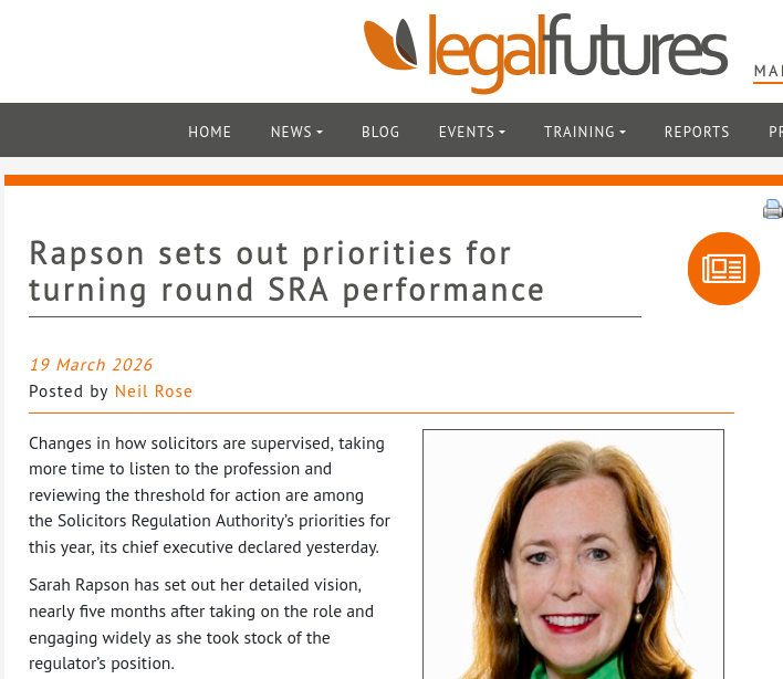 Rapson sets out priorities for turning round SRA performance