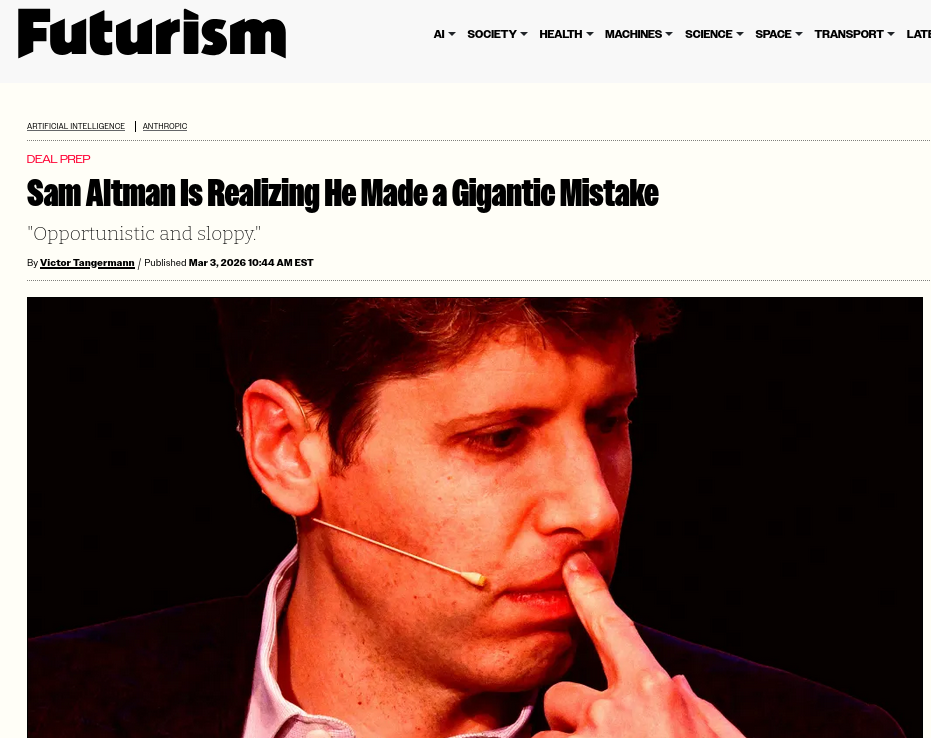 Sam Altman Is Realizing He Made a Gigantic Mistake