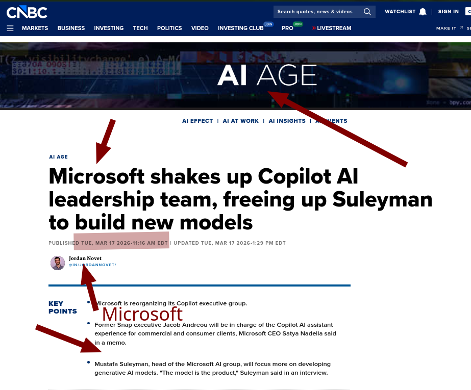 Microsoft shakes up Copilot AI leadership team, freeing up Suleyman to build new models
