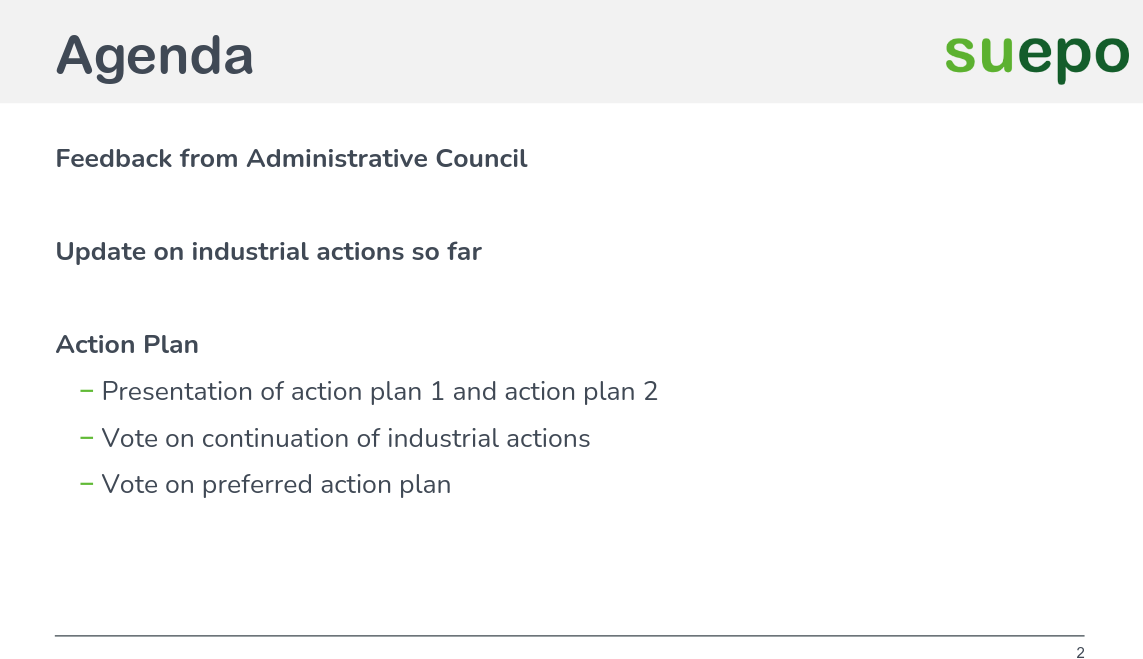 Feedback from Administrative Council