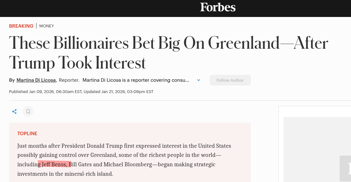 These Billionaires Bet Big On Greenland—After Trump Took Interest