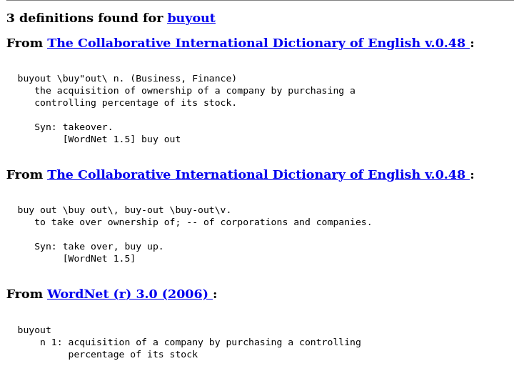 to take over ownership of; -- of corporations and companies