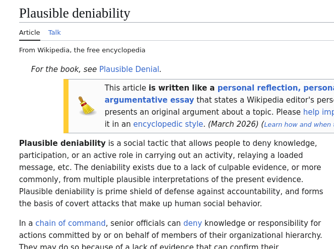 Plausible deniability
