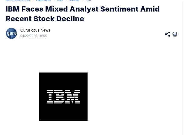 IBM Faces Mixed Analyst Sentiment Amid Recent Stock Decline