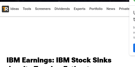 IBM Earnings: IBM Stock Sinks despite Topping Estimates