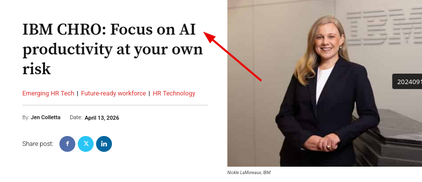 IBM CHRO: Focus on AI productivity at your own risk