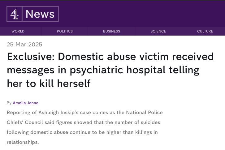 Exclusive: Domestic abuse victim received messages in psychiatric hospital telling her to kill herself