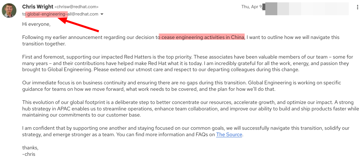 Chris Wright message on Red Hat
