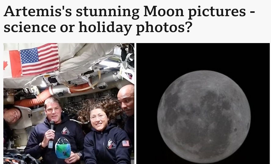Artemis's stunning Moon pictures - science or holiday photos?