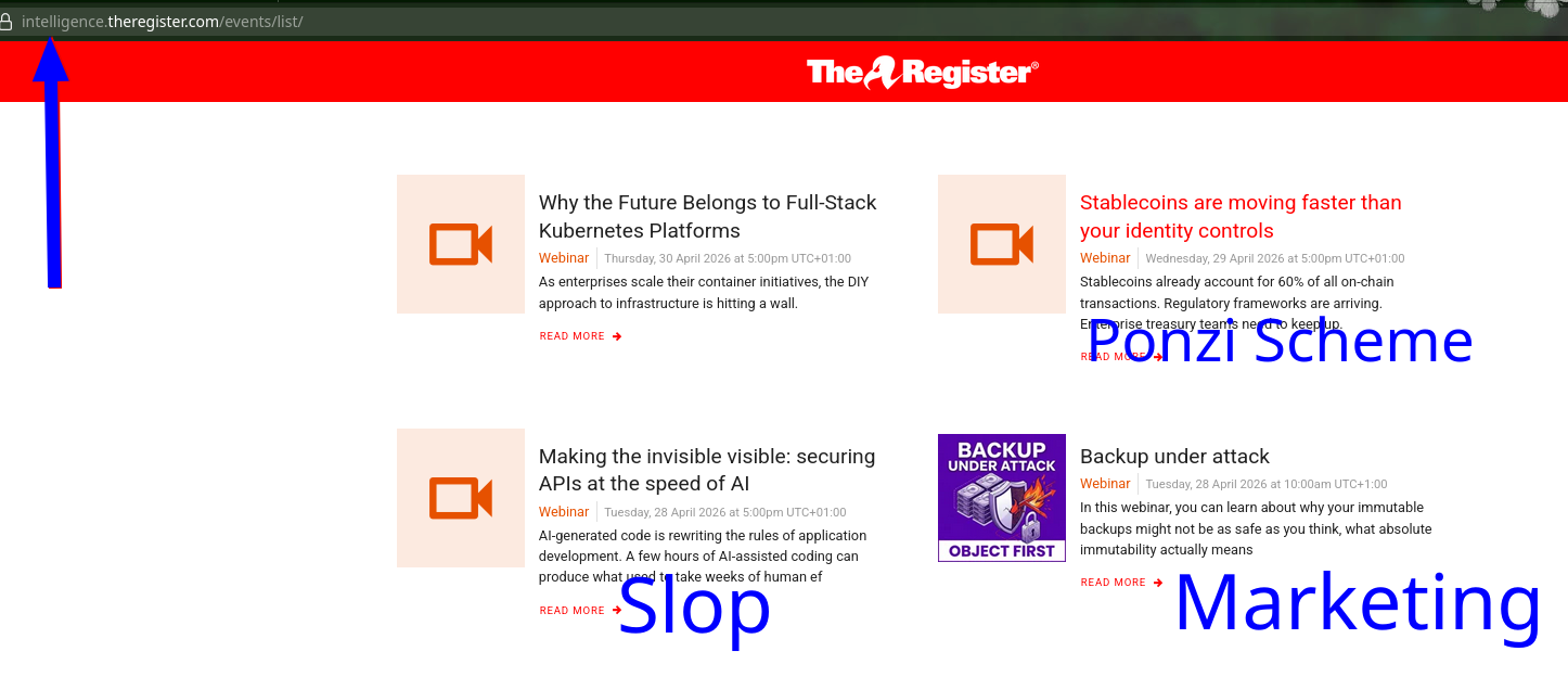The Register MS Has Marketing, Ponzi Schemes or Slop