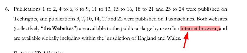 available to the public-at-large by use of an internet browser, and are available globally including within the jurisdiction of England and Wales.