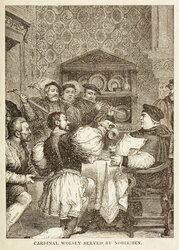 Cardinal Wolsey served by noblemen