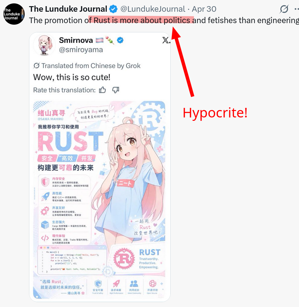 Lunduke Hypocrite!