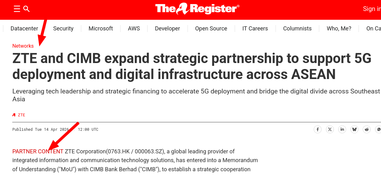 ZTE and CIMB expand strategic partnership to support 5G deployment and digital infrastructure across ASEAN