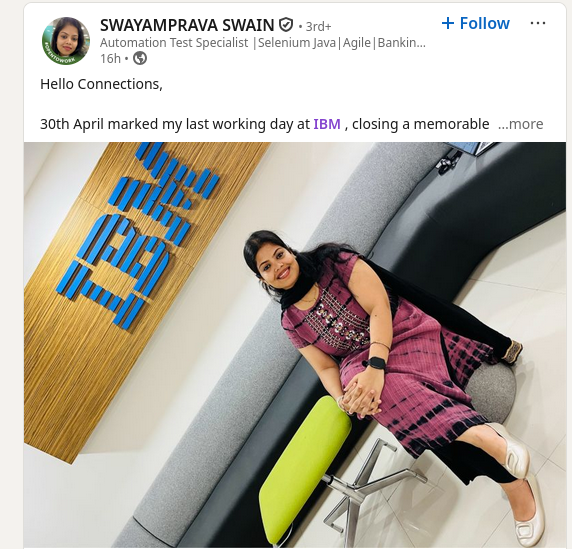 30th April marked my last working day at IBM