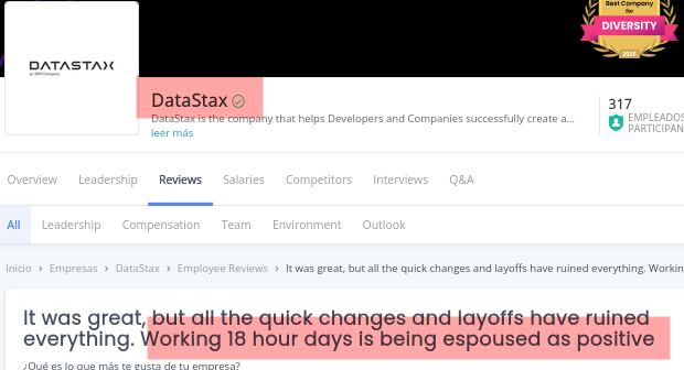It was great, but all the quick changes and layoffs have ruined everything. Working 18 hour days is being espoused as positive
