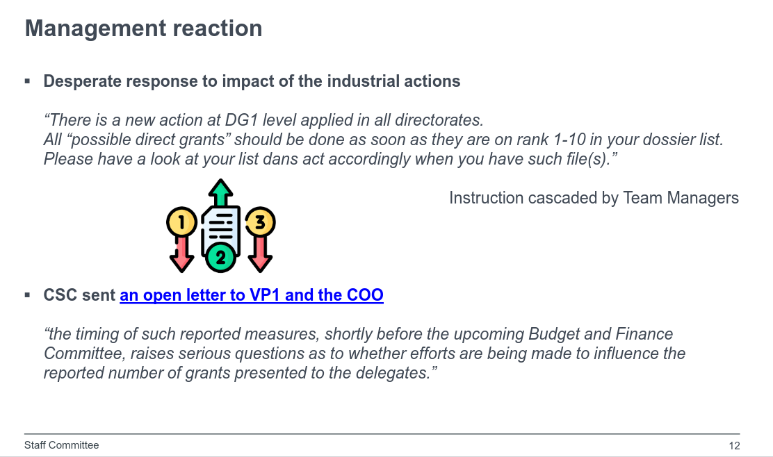 Desperate response to impact of the industrial actions