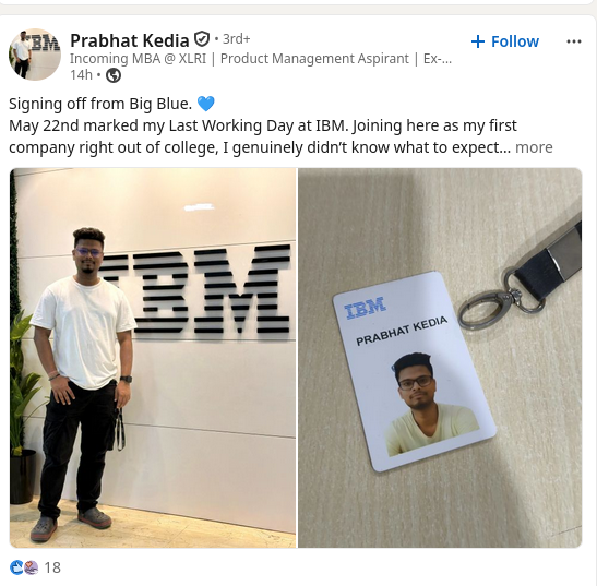 May 22nd marked my Last Working Day at IBM