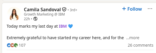 Today marks my last day at IBM 💙 