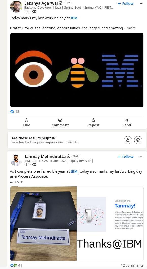 Today marks my last working day at IBM
